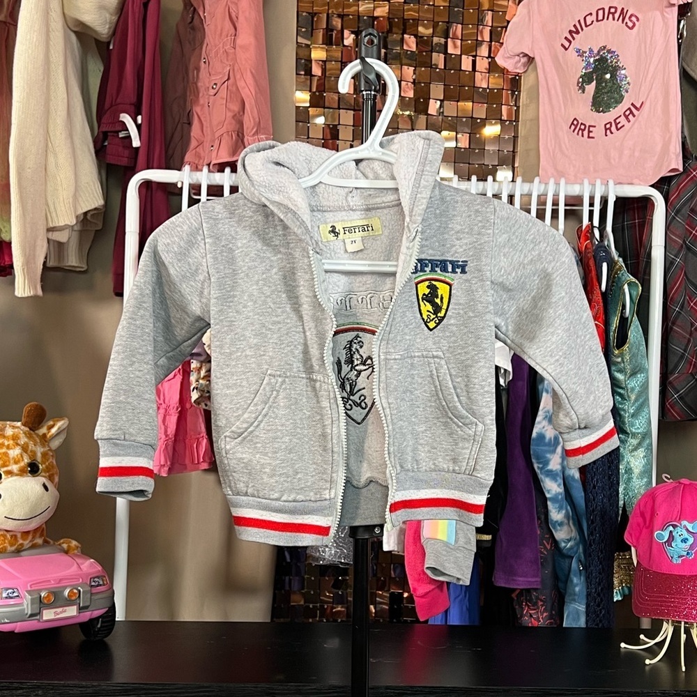 Vintage Ferrari 2T Grey Zip up Hoodie - Broken Zip